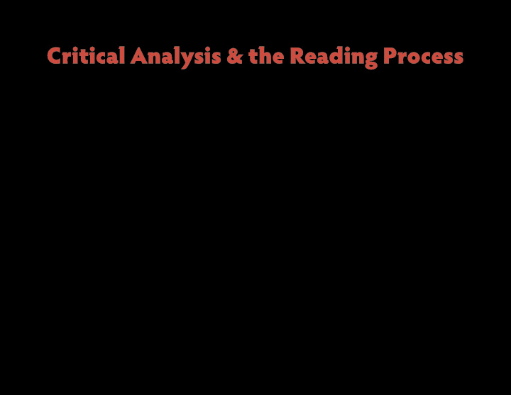 critical analysis the reading process