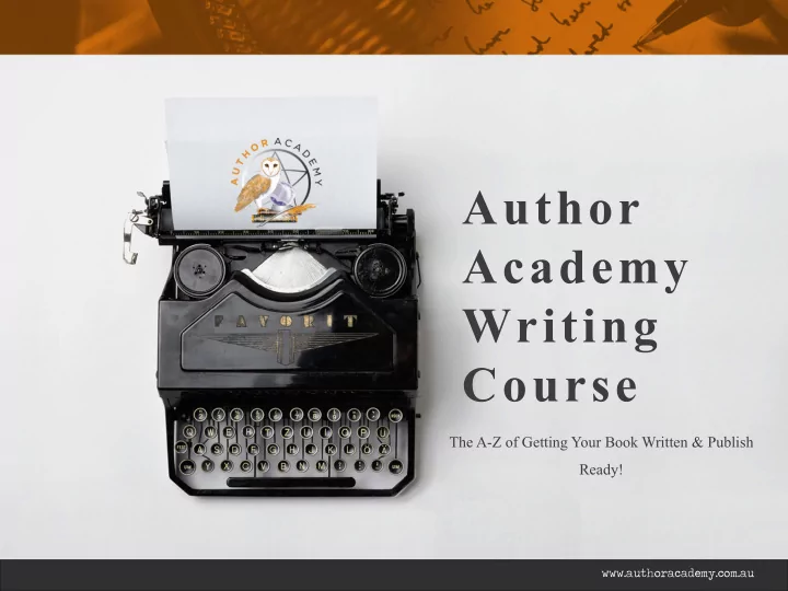 author academy writing course