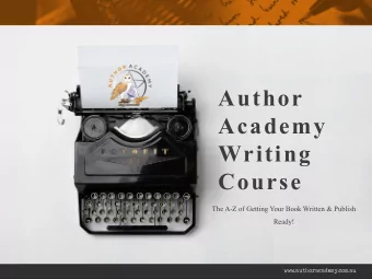Author  Academy  Writing  Course  The A-Z of Getting Your Book Written &amp; Publish  Ready!