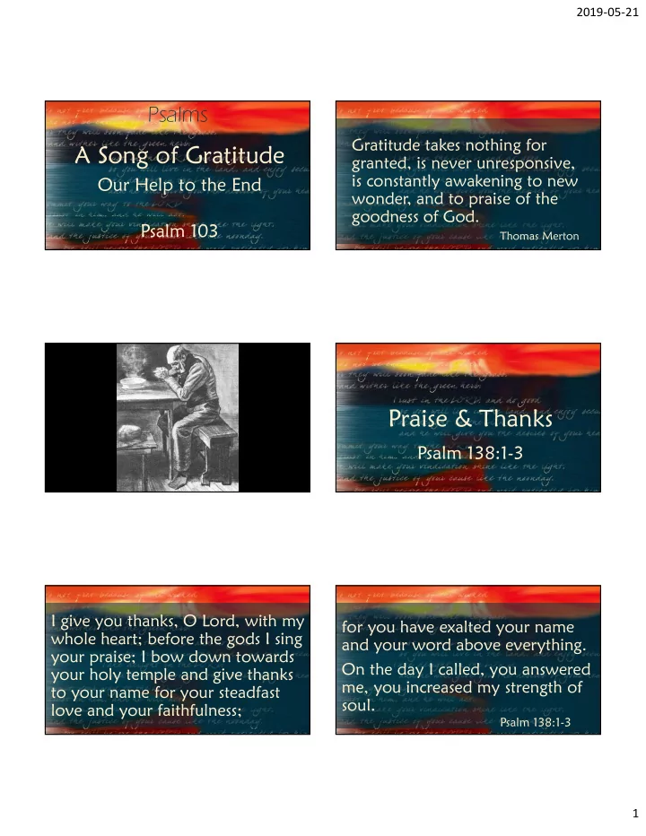 a song of gratitude