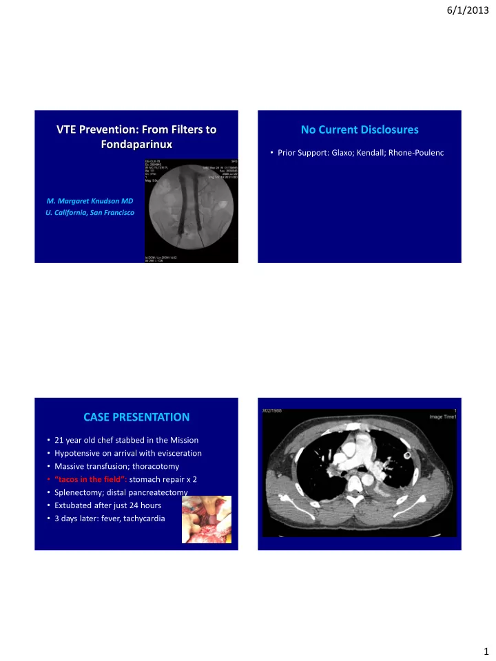 vte prevention from filters to no current disclosures