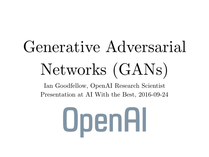 generative adversarial networks gans