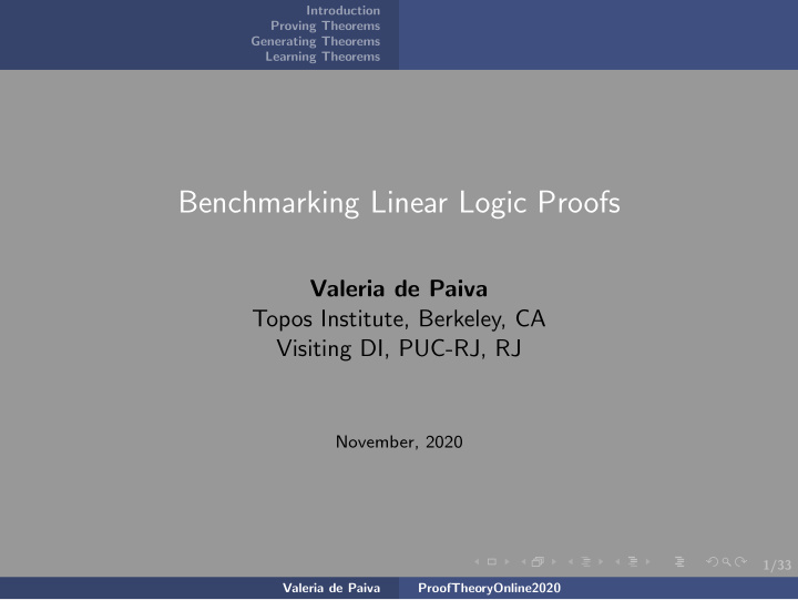 benchmarking linear logic proofs