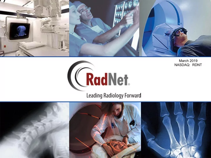 march 2019 nasdaq rdnt safe harbor
