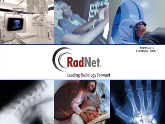 March 2019  NASDAQ:  RDNT  Safe Harbor  This presentation contains forward-looking statements