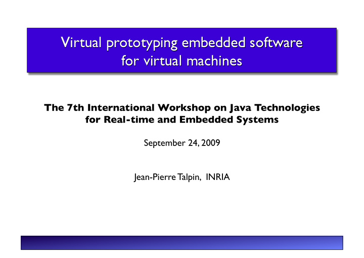 the 7th international workshop on java technologies for