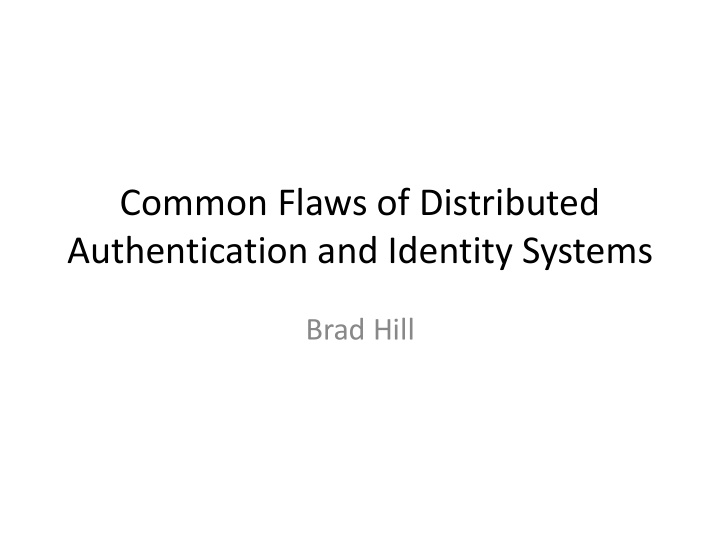 authentication and identity systems