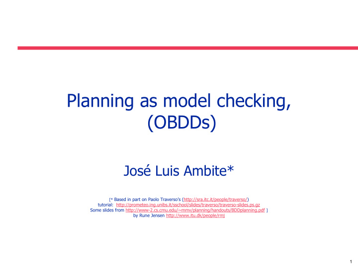 planning as model checking obdds
