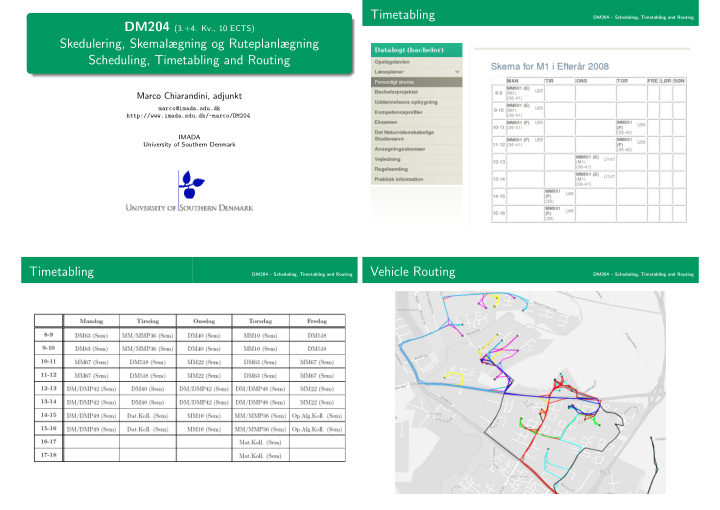 timetabling