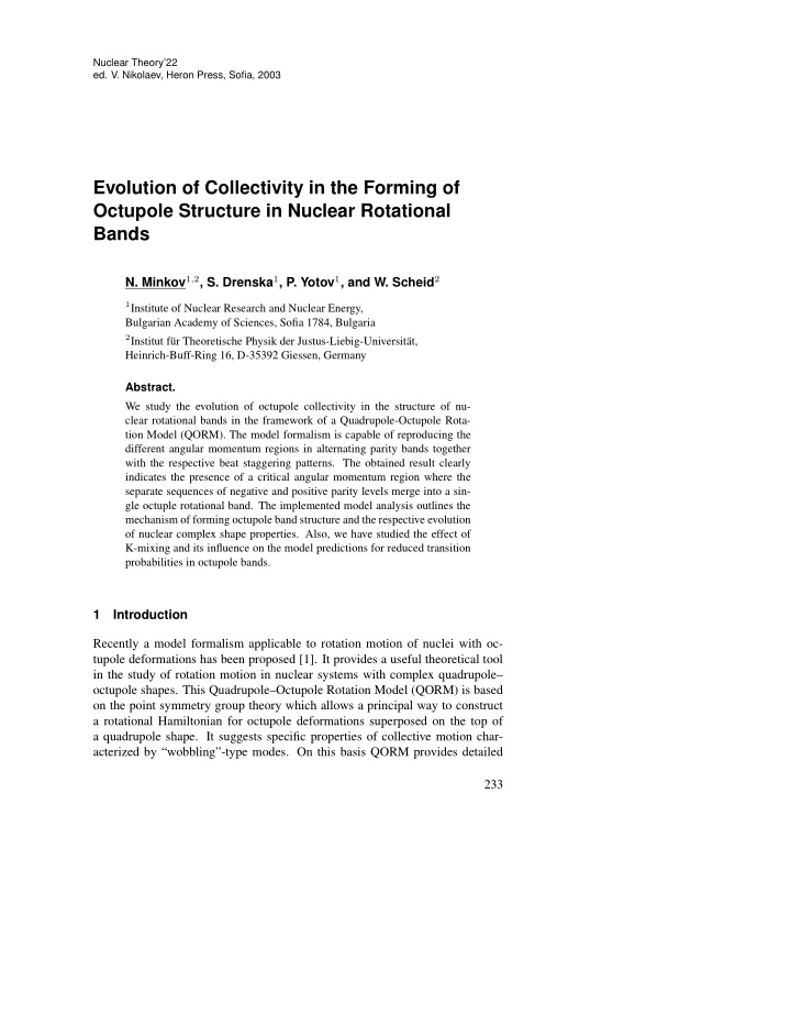 evolution of collectivity in the forming of octupole