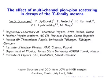 The effect of multi-channel pion-pion scattering  in decays of the -family mesons Yu.S. Surovtsev