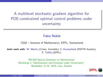 A multilevel stochastic gradient algorithm for  PDE-constrained optimal control problems under