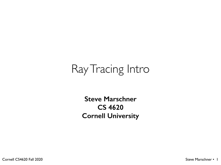 ray tracing intro