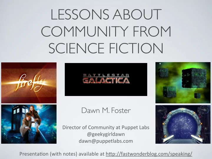 lessons about community from science fiction