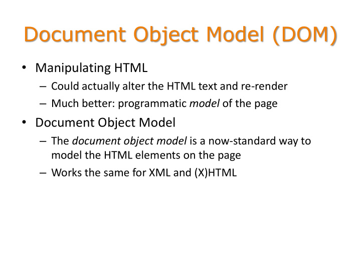 document object model dom