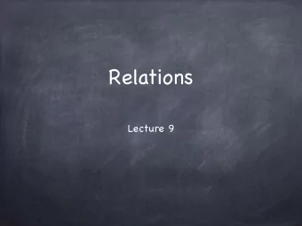 Relations  Lecture 9
