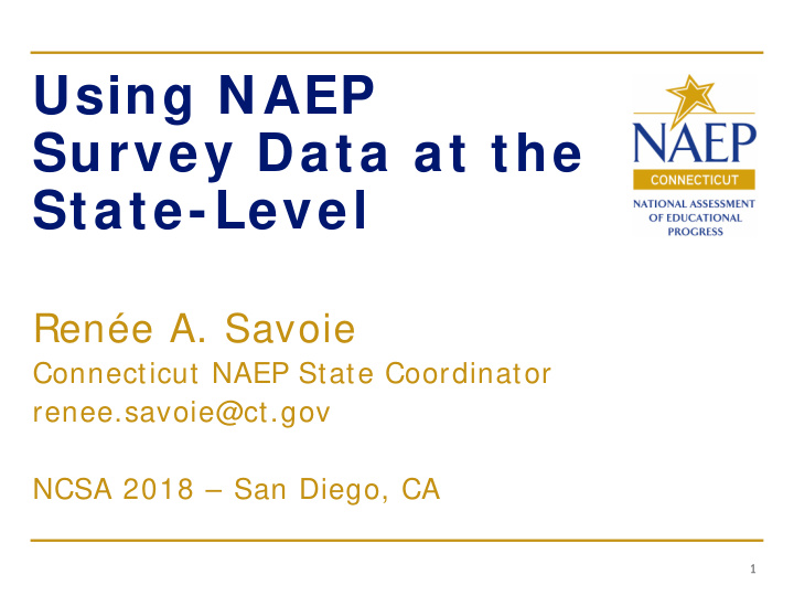 using naep survey data at the state level