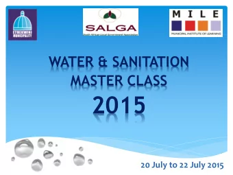 2015  20 July to 22 July 2015  DEPARTMENT OF WATER AFFAIRS AND SANITATION (NATIONAL AND KZN)