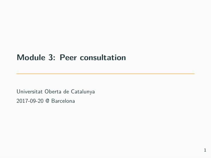 module 3 peer consultation
