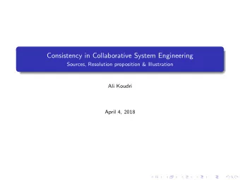 Consistency in Collaborative System Engineering  Sources, Resolution proposition &amp; Illustration
