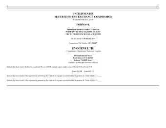 EVOGENE LTD.  (Translation of Registrant's Name into English)  13 Gad Feinstein Street  Park