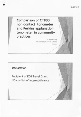 Comparison of CT800  non-contact tonometer  and Perkins applanation  tonometer in community