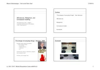 Master Informatique - Universit Paris-Sud  27/09/18  Outline  The design of everyday things