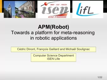 APM(Robot)  Towards a platform for meta-reasoning  in robotic applications  Cdric Dinont,