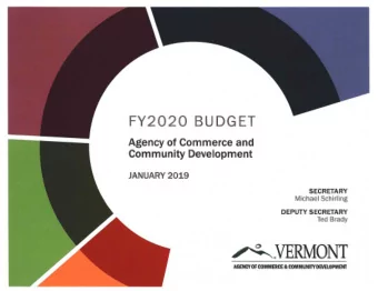 VERMONT  AGENCY OF COMMERCE &amp; COMMUNITY DEVELOPMENT  Agency of Commerce &amp; Community  FY