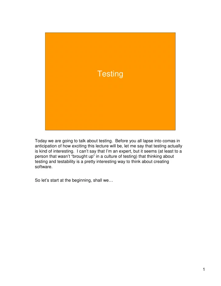 testing