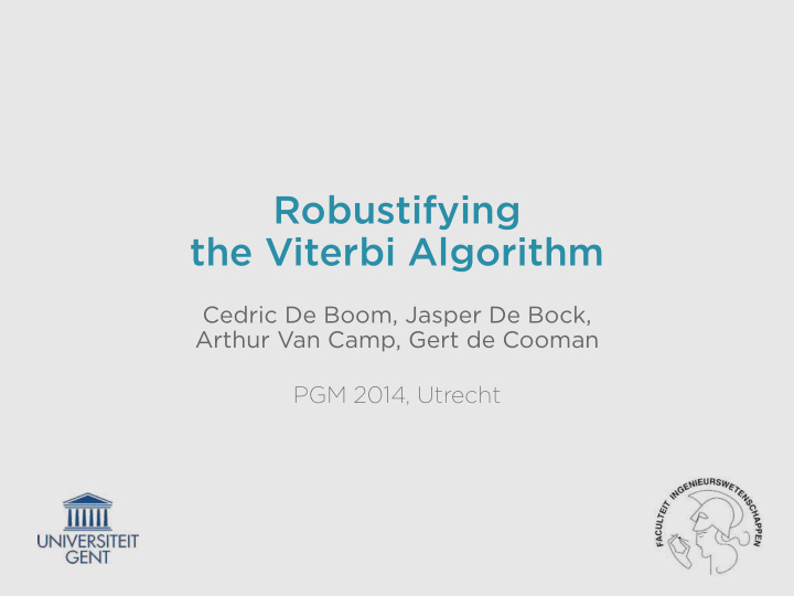 robustifying the viterbi algorithm