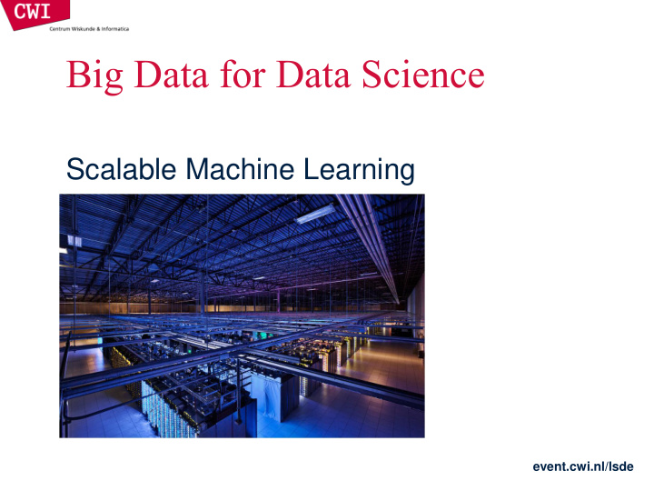 big data for data science