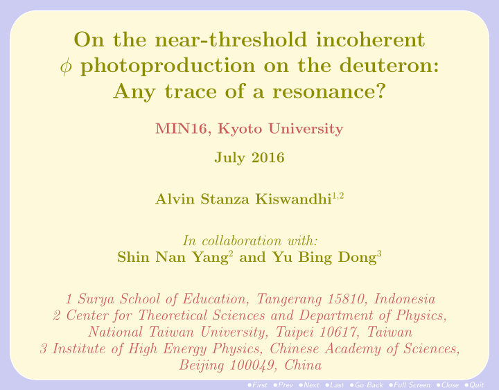 on the near threshold incoherent photoproduction on the