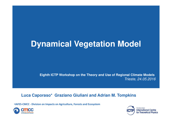 dynamical vegetation model
