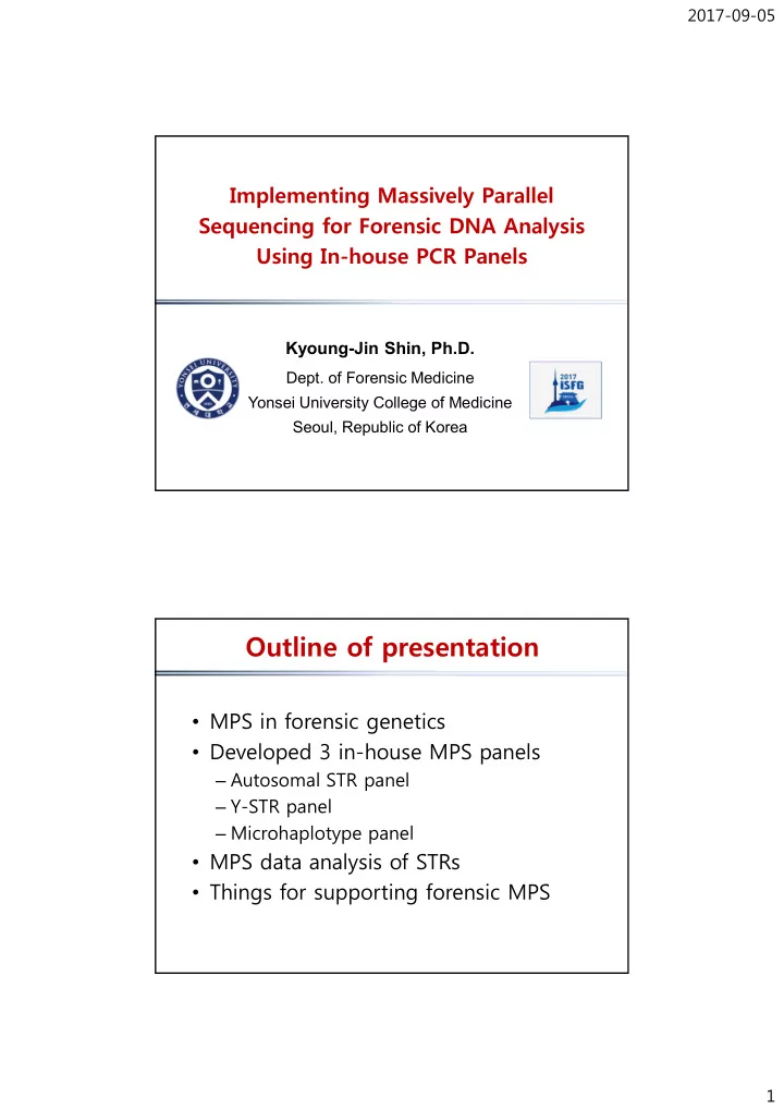 outline of presentation