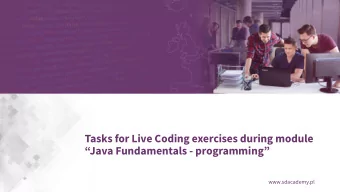 Tasks for Live Coding exercises during module  Java Fundamentals - programming