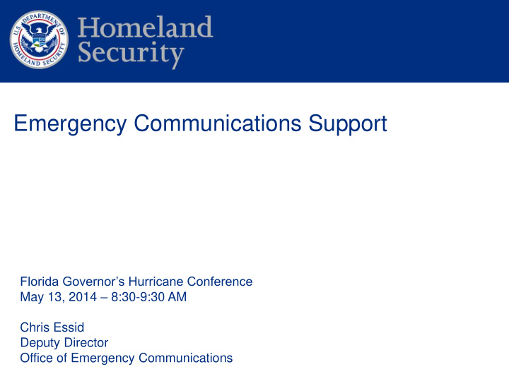 emergency communications support