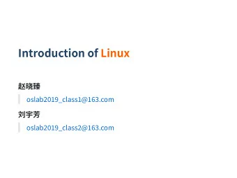 Introduction of Linux    oslab  _class  @  .com    oslab