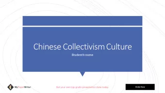 Chinese Collectivism Culture  Students name  Order Now  Get your own top-grade presentation done
