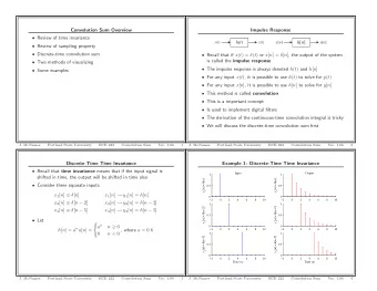 h ( t ) y ( t ) x [ n ] h [ n ] y [ n ]  Review of sampling property  Discrete-time