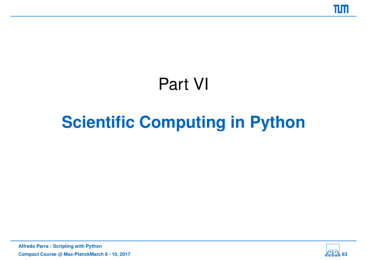 part vi scientific computing in python