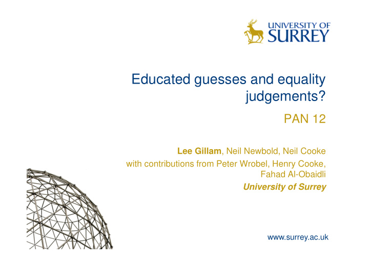 educated guesses and equality judgements