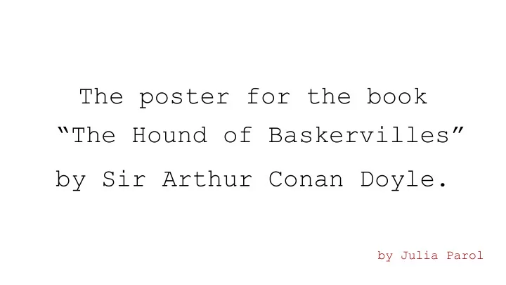 the hound of baskervilles
