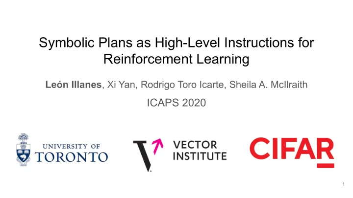 symbolic plans as high level instructions for