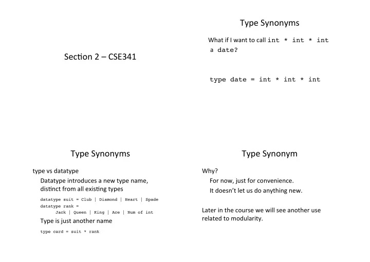 type synonyms