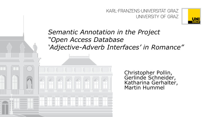 semantic annotation in the project open access database
