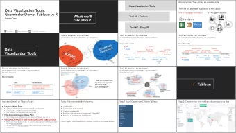 Data Visualization Tools,  How do you make a visualization?  Is it the right visualization?