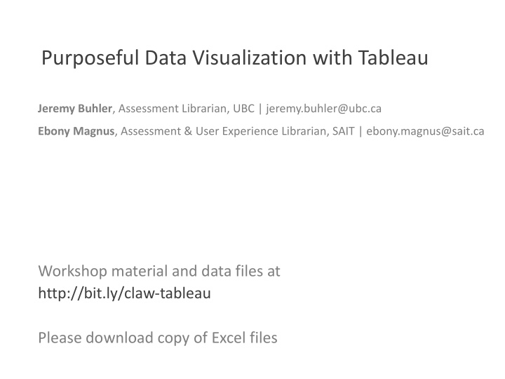 purposeful data visualization with tableau