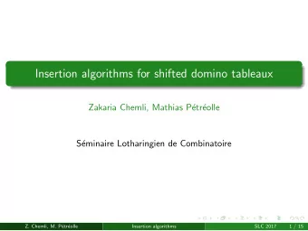Insertion algorithms for shifted domino tableaux  Zakaria Chemli, Mathias P  etr  eolle  S