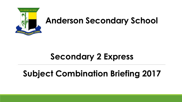 anderson secondary school secondary 2 express
